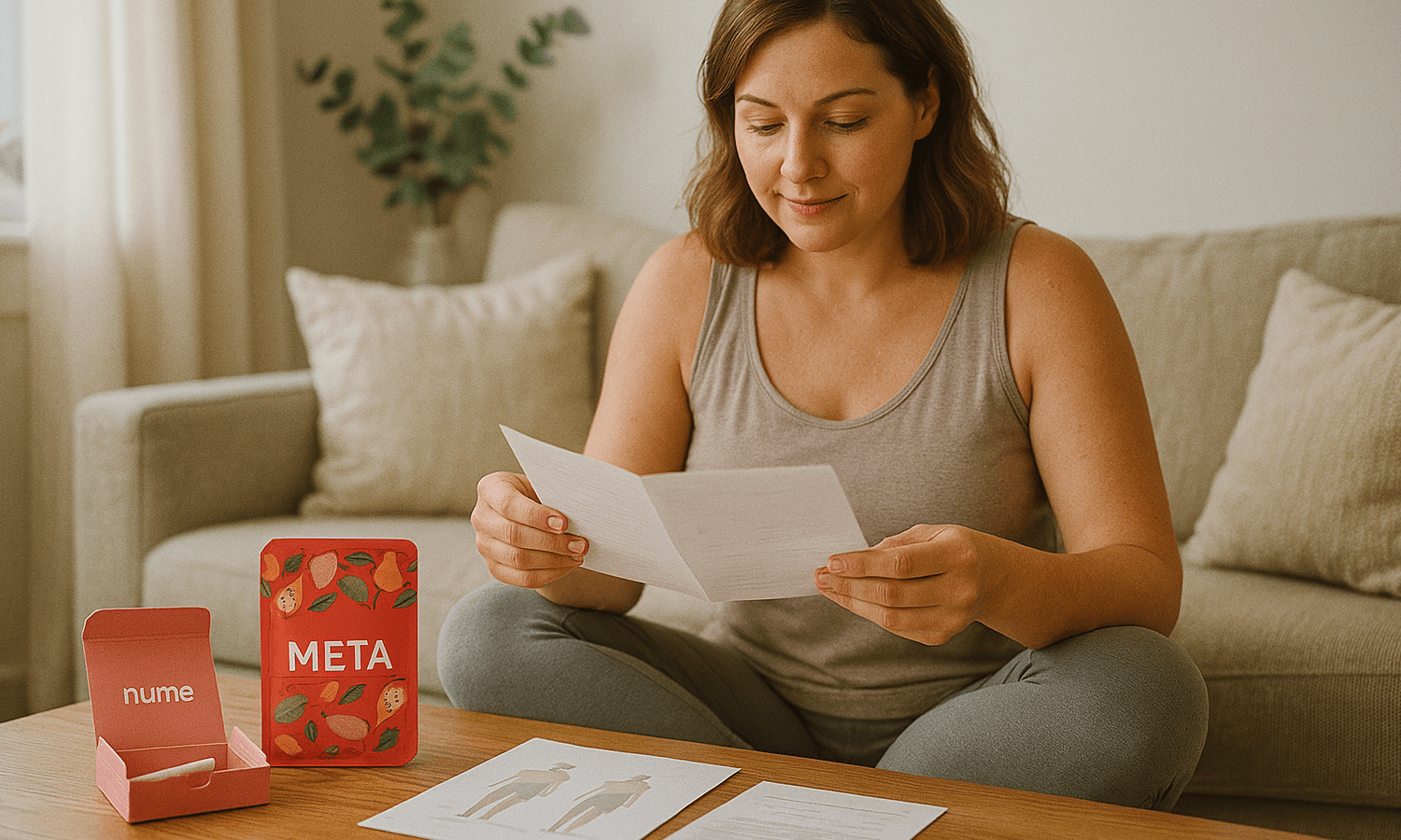 Woman reading personalized health recommendations